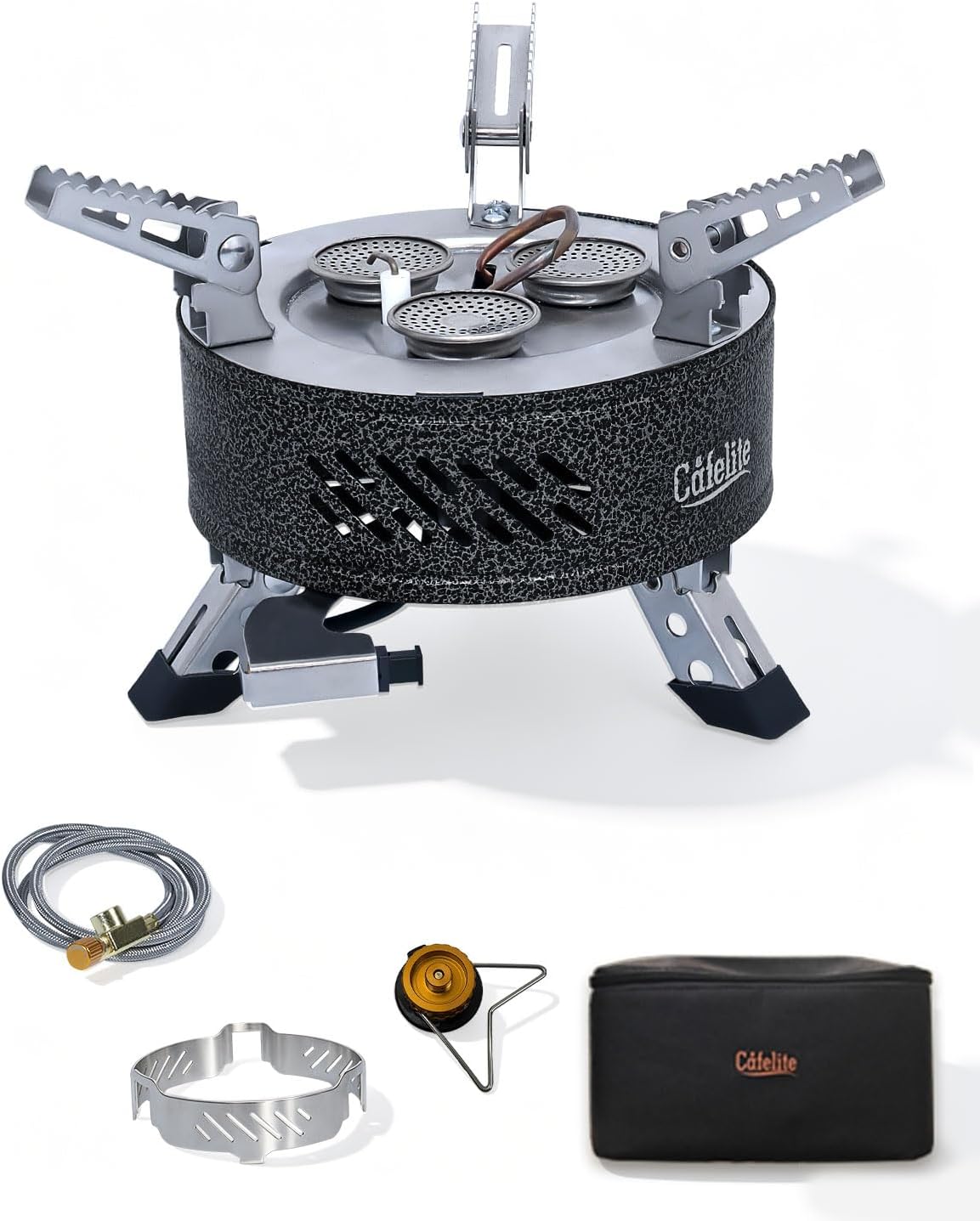 Camping Stove, Portable Gas Stove, 30,000 BTUs 3-Burner High Power