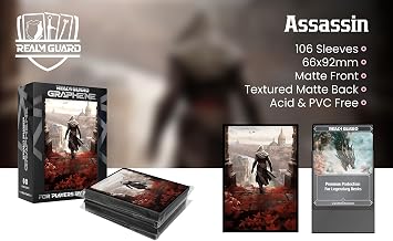 Realm Guard Graphene -100ct Textured Matte TCG/MTG Art Sleeves (Assassin)