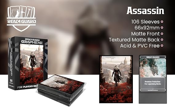 Realm Guard Graphene -100ct Textured Matte TCG/MTG Art Sleeves (Assassin)