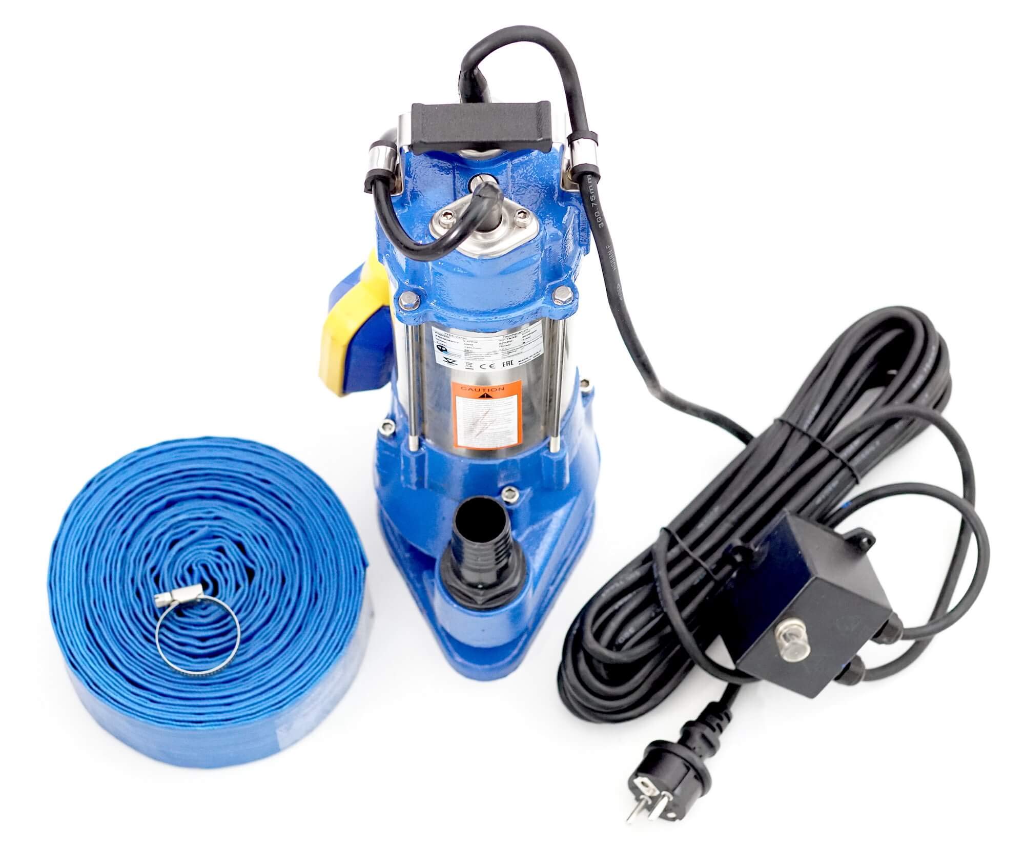 370W Fäkalienpumpe Schmutzwasserpumpe Tauchpumpe Abwasserpumpe mit Schneidwerk + Trockenlaufschutz + Überspannungsschutz + 10m Schlauch