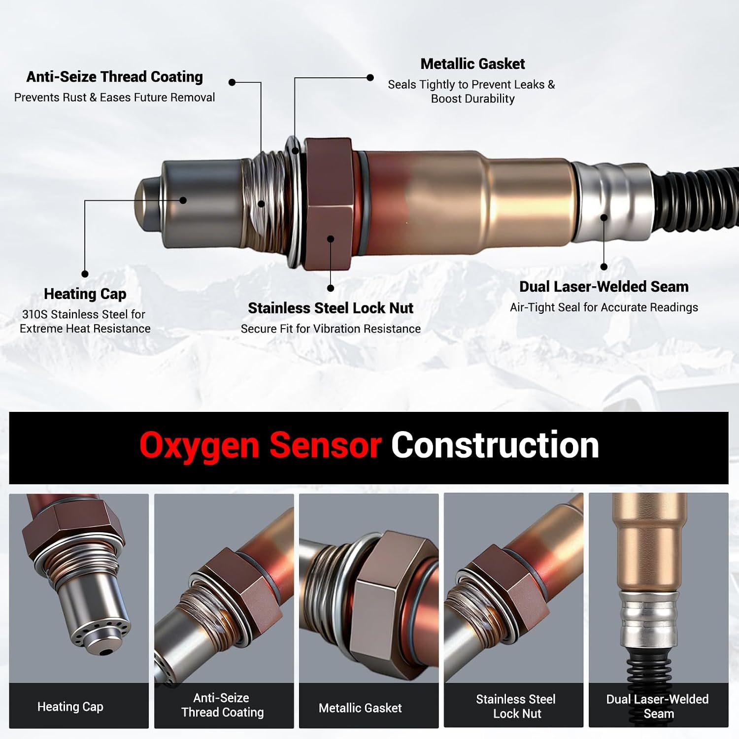 O2 Oxygen Sensor Compatible with Town & Country, Sebring & Caravan, Grand Caravan & Compass, Patriot, Wrangler & Benz C230, C280, C300, E350, Replace# 56029085AA
