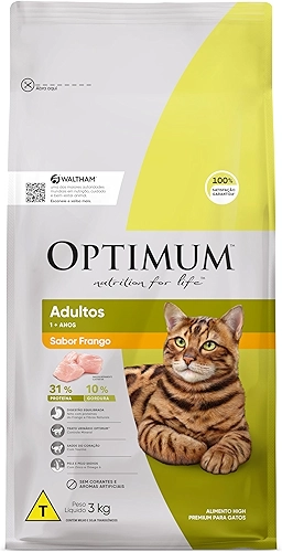 Ração Optimum para Gatos Adultos Sabor Frango 3kg