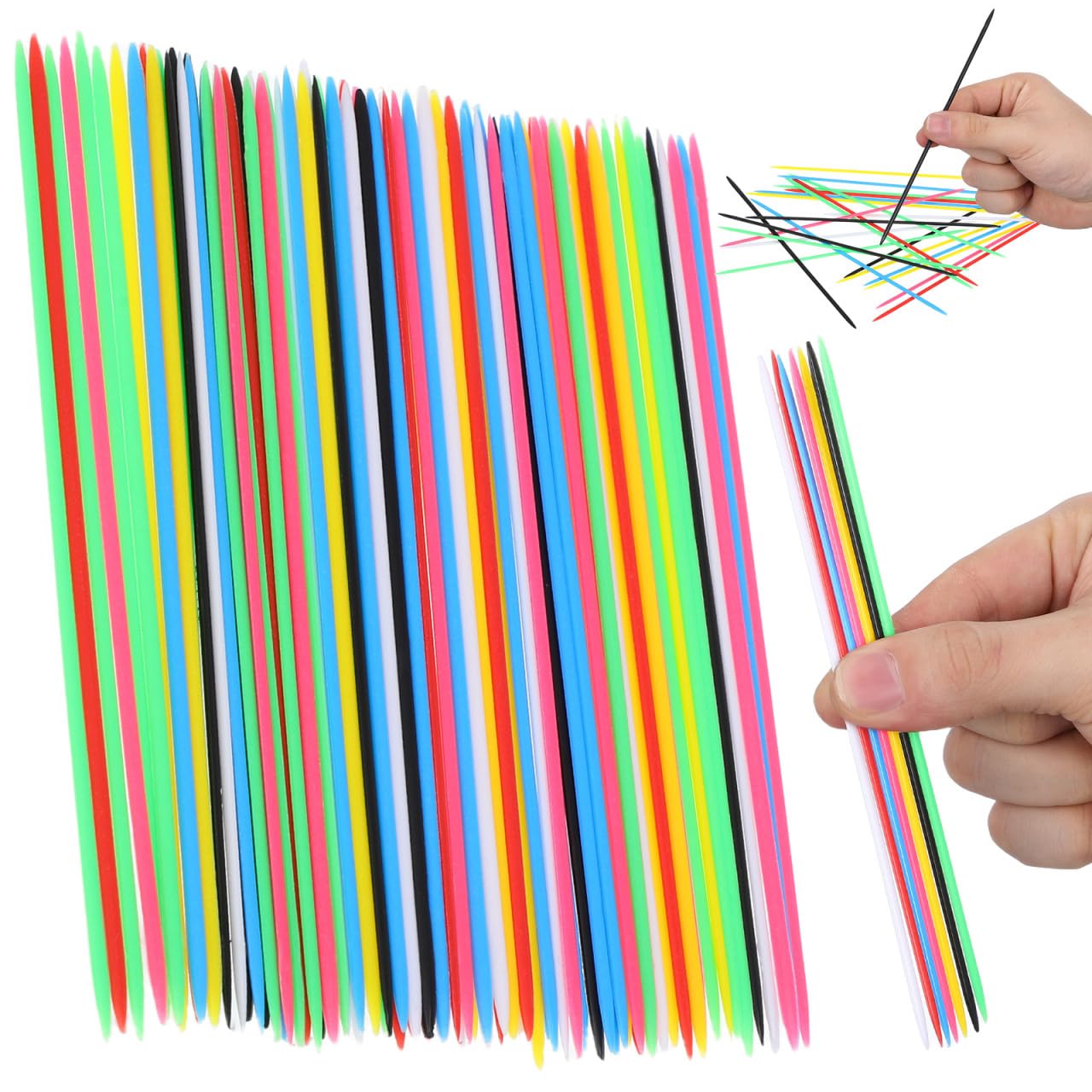 90 Piece Pick Up Sticks Colored Pickup Sticks Plastic Picking Toys for Family Fun Game Present