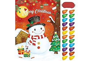 WERNNSAI Pin the Nose on the Snowman Game: Festive Family Christmas Party Entertainment