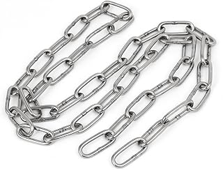 Aexit Pet Dog Material Handling Products Training Clothes Hanging 304 Stainless Steel Coil Chain Silver Coil Chains Tone M3x3.3Ft