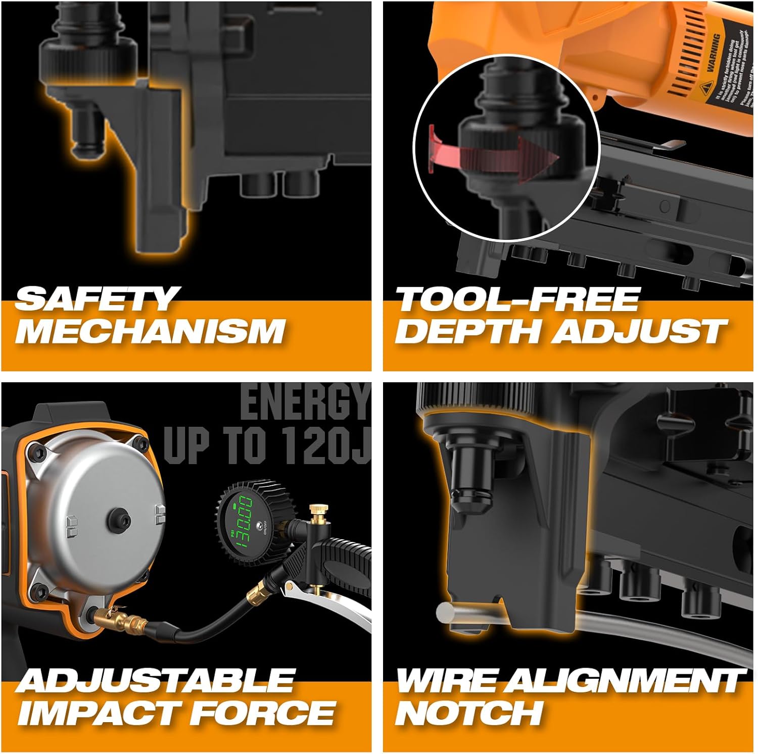 Freeman PE20VFS105 20 Volt Cordless and Brushless 10.5-Gauge 1-9/16" Fencing Stapler Kit with Lithium Ion Battery, Charger, and Case – 750 Shots per Charge