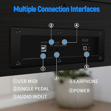 Digital Piano 88 Key Semi-Weighted with Stand,Cover,Pedal,Full Size Touch-Sensitive Electric Keyboard for Home Practice,Beginners,Adults,Kids,SR-CH60(Black)