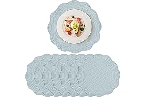 Reversible Round Scalloped Edge Quilted Placemats