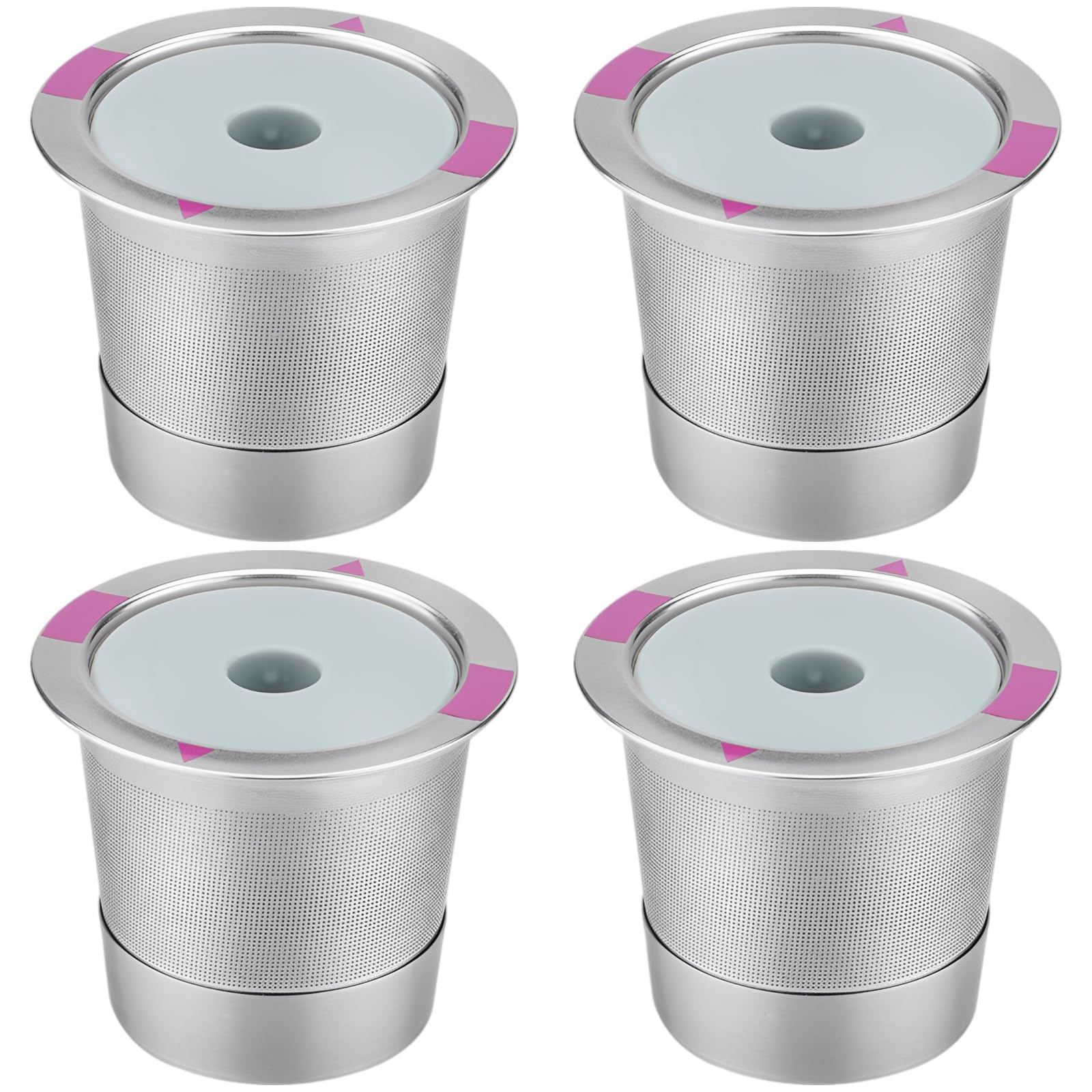 Paquete de 4 cápsulas de café reutilizables para cafeteras Keurig 1.0 y 2.0, cápsulas de café de acero inoxidable con malla 304, juego de cápsulas de café recargables para café molido, uso doméstico y