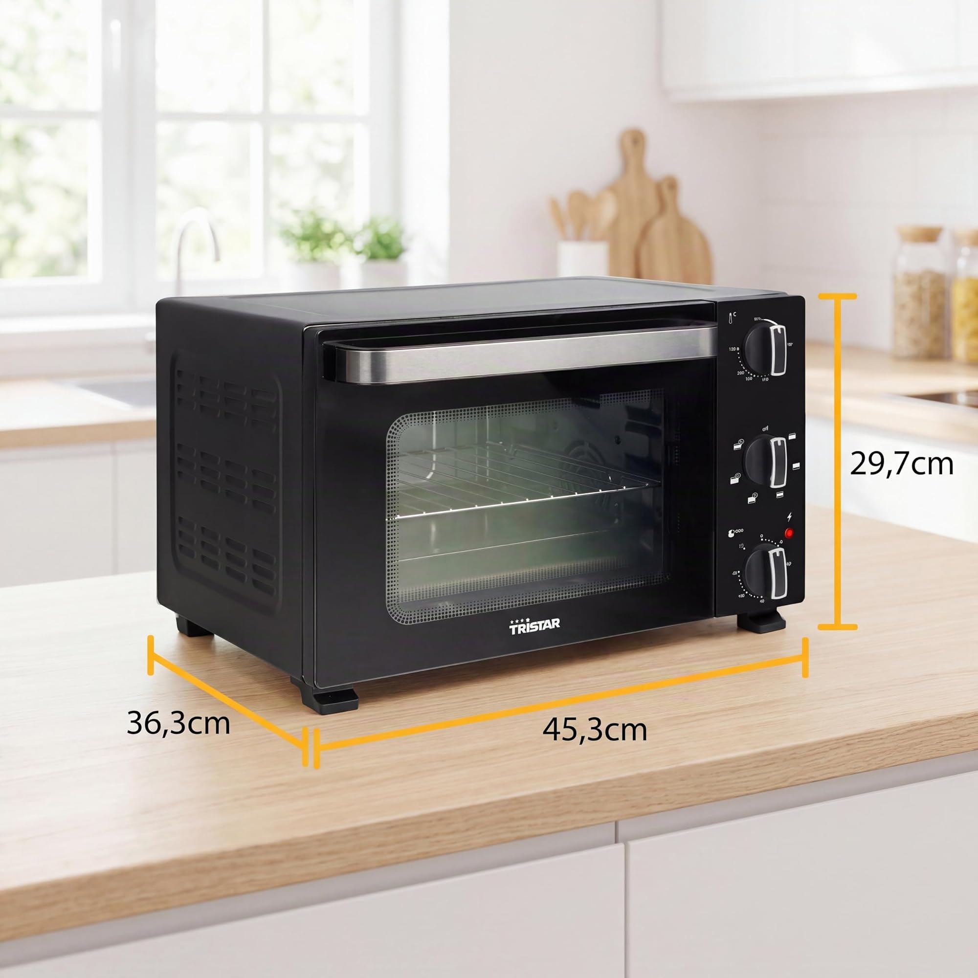 Tristar Four à convection 20 L, 800 W, Compact pour griller et cuire avec plage de température 90-230°C, minuteur 60 minutes et plaque avec grille, OV-3652