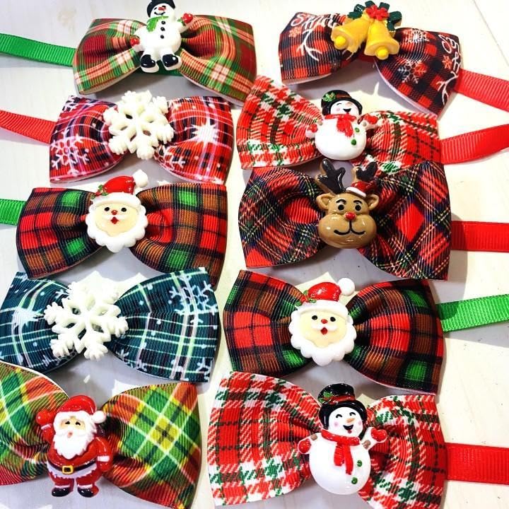 しじみさま★クリスマスNO2★フェルトリボントリミングチョーカー6セット しじみさま☆クリスマスNO2☆フェルトリボントリミングチョーカー6