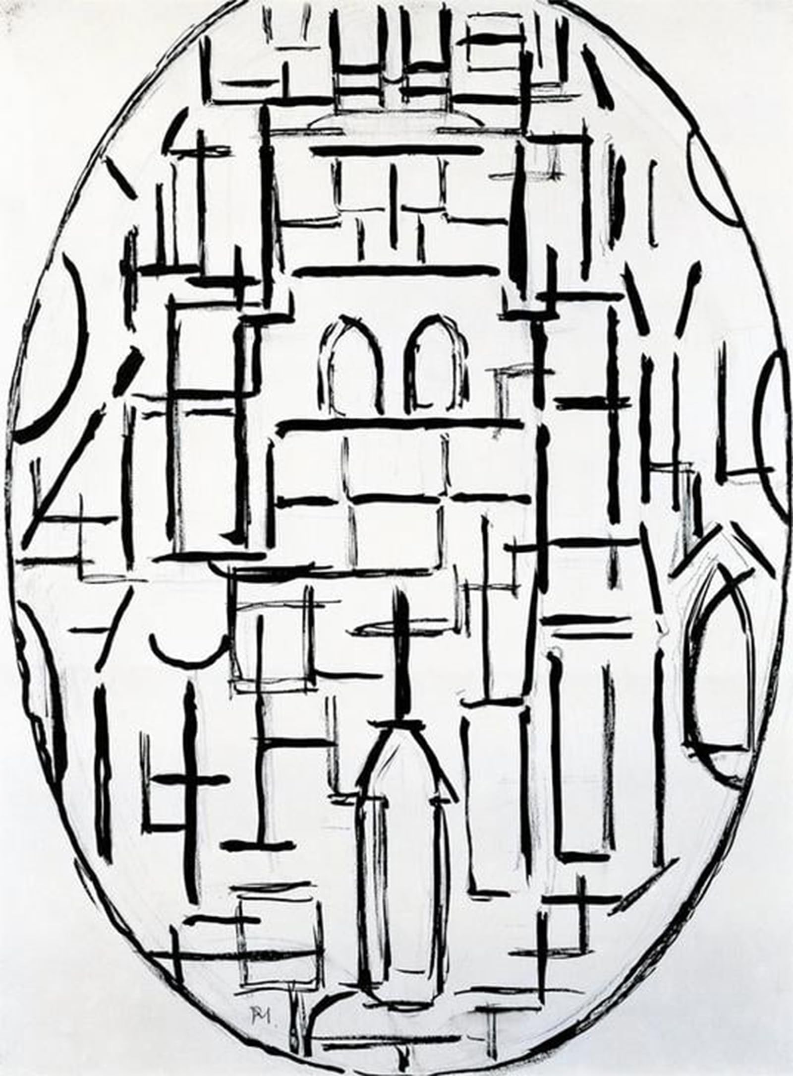 POSTERIIk Famous Animal Posters Vintage Picture Piet Mondrian Kirche Zu Domburg by Piet Mondrian Modern Wall Decor for Home Decor 60x90cm