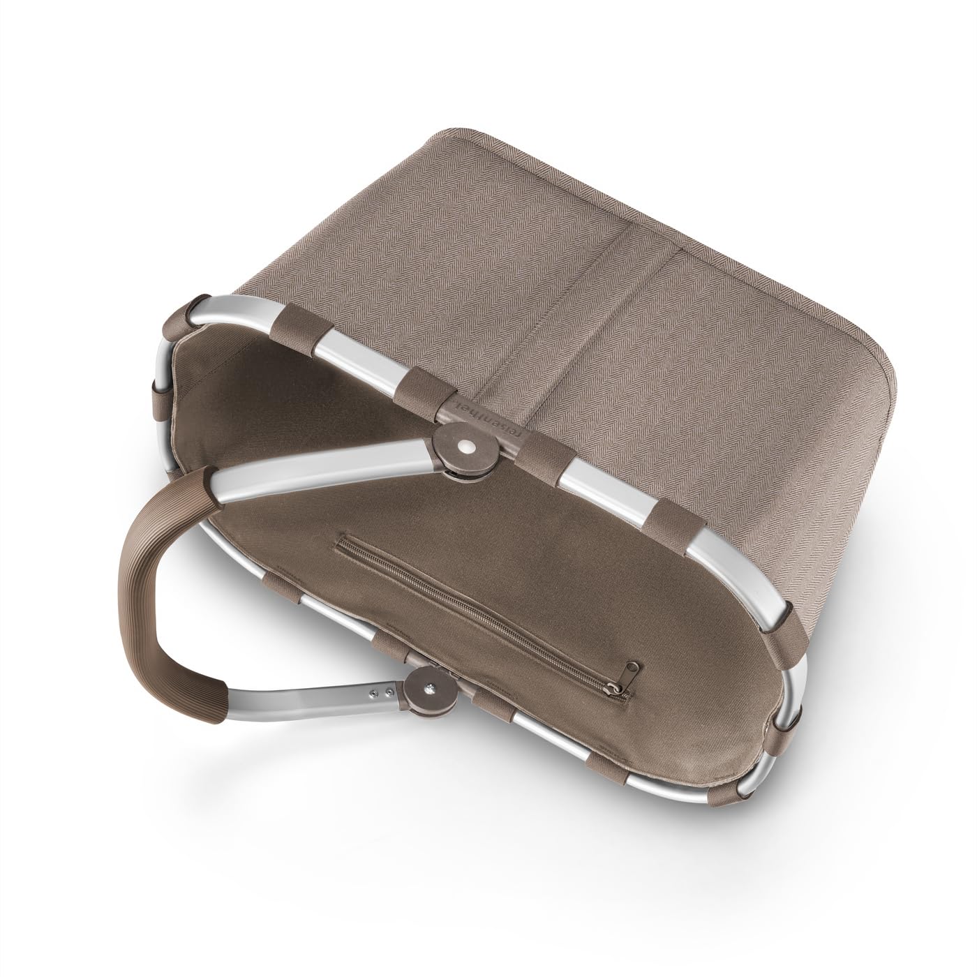 reisenthel Carrybag – Robusto cestino per la spesa con ampio spazio e pratica tasca interna – Design elegante e impermeabile, A spina di pesce moka, casual ed elegante