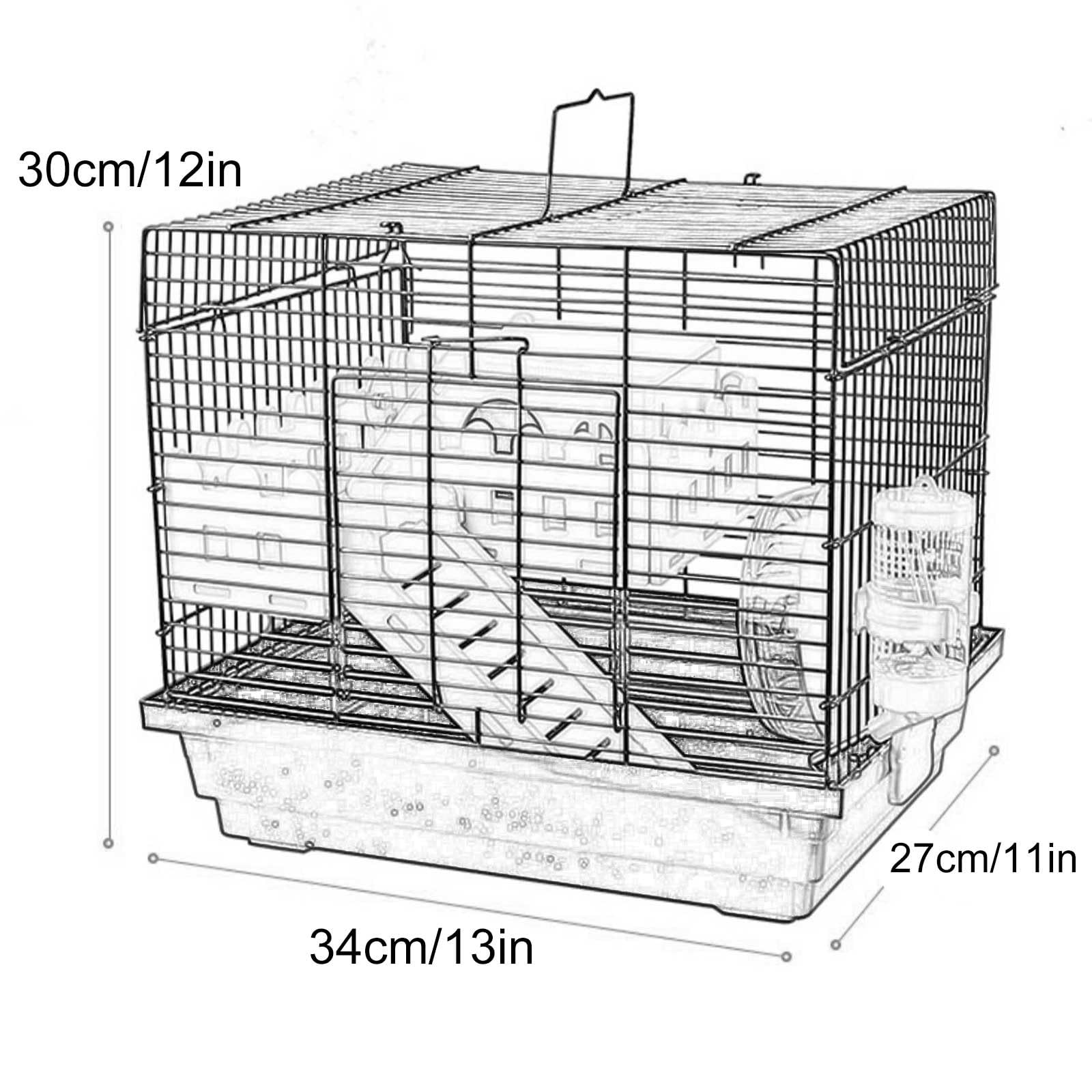 Piccola Gabbia per Criceti, Cage Hamster Include Accessori, Bottiglia d'Acqua, Ruota per Esercizi, Ciotola per Cibo e Nascondiglio per Criceti, Habitat per Gerbilli(Blue)