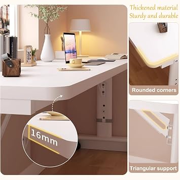 White Overbed Table with Lockable Wheels, Height Adjustable Over Bed Desk, Mobile Over The Bed Table Crossbed Nursing Table Computer Table for Eating On Bed(180x40cm/70.8x15.7in)