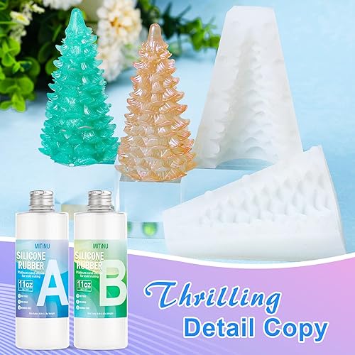 Miniatura 3 de Kit de fabricación de moldes de silicona, gel de sílice líquido elástico 15A de 22 onzas para moldear moldes de resina y moldes de velas y jabón,