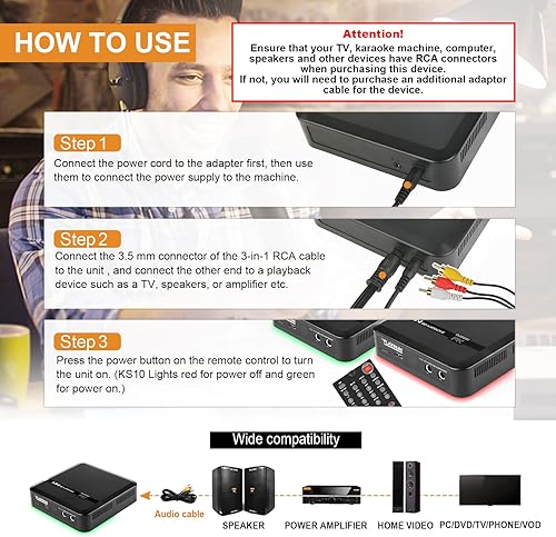 Miniatura 4 de The Platinum Karaoke Machine KS10 32G Mini tarjeta SD para niños y adultos con micrófono y canciones, más de 21,000 canciones en inglés y OPM,
