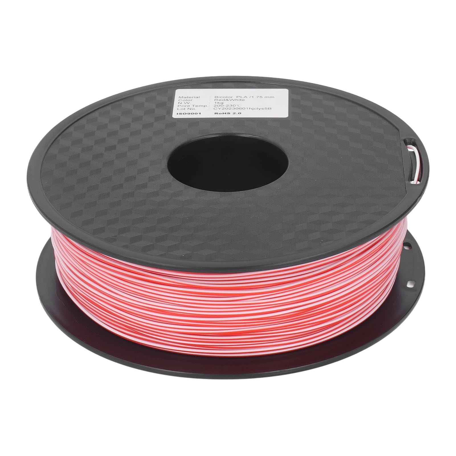Filament do drukarki 3D 1,75 mm czerwono-biały dwukolorowy żarnik PLA wysokiej jakości materiał do drukowania dla modeli DIY i entuzjastów druku 3D