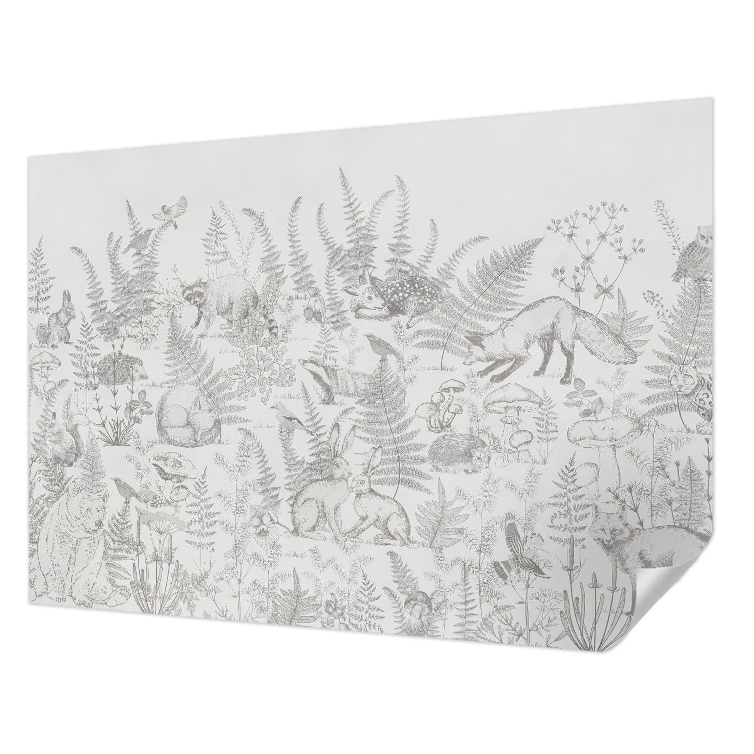 Papier peint adhésif panoramique animaux de la forêt Tulup 208x146 cm pour chambre et salon