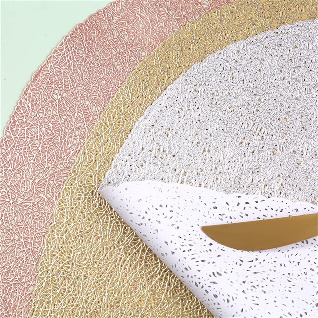 Leaf Placemat for Dining Table Round Coaster Insulation Home Washable Table Decoration(D)