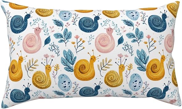 Flower White Snail Print King Pillow Cases, Microfiber Pillowcases 20x36 Inches, Soft King Size Pillow Cases Protector with Zipper, Stain-Resistant, Wrinkle-Resistant