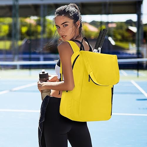 Miniatura 7 de Bolsa de raqueta de bádminton para tenis, impermeable, color verde lima, liso, 2 raquetas, bolsa de tenis, bolsa de gimnasio para mujeres y hombres,