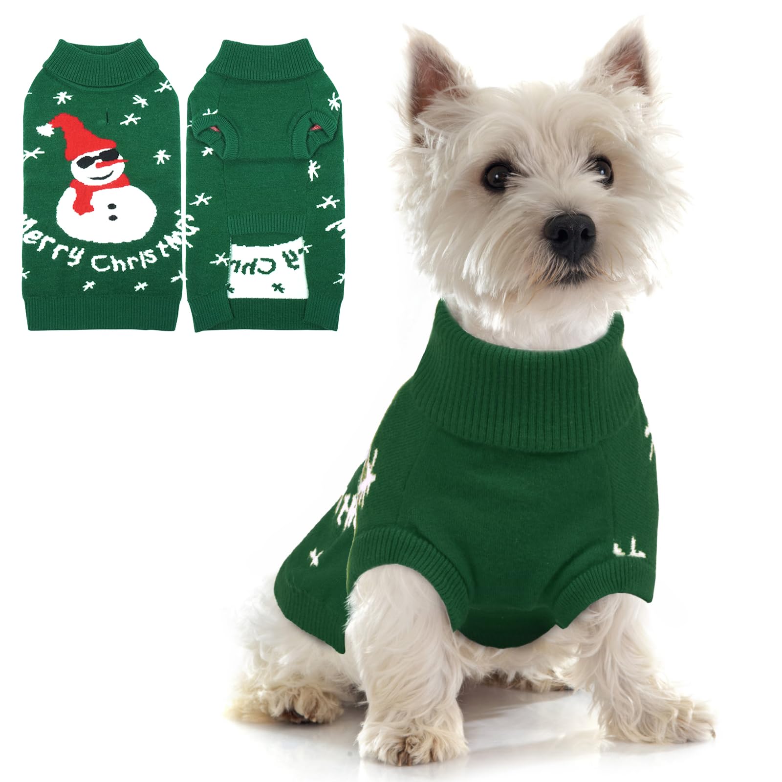 Hjumarayan Dog Christmas Jumper, Cosy Snowman Jumper Small