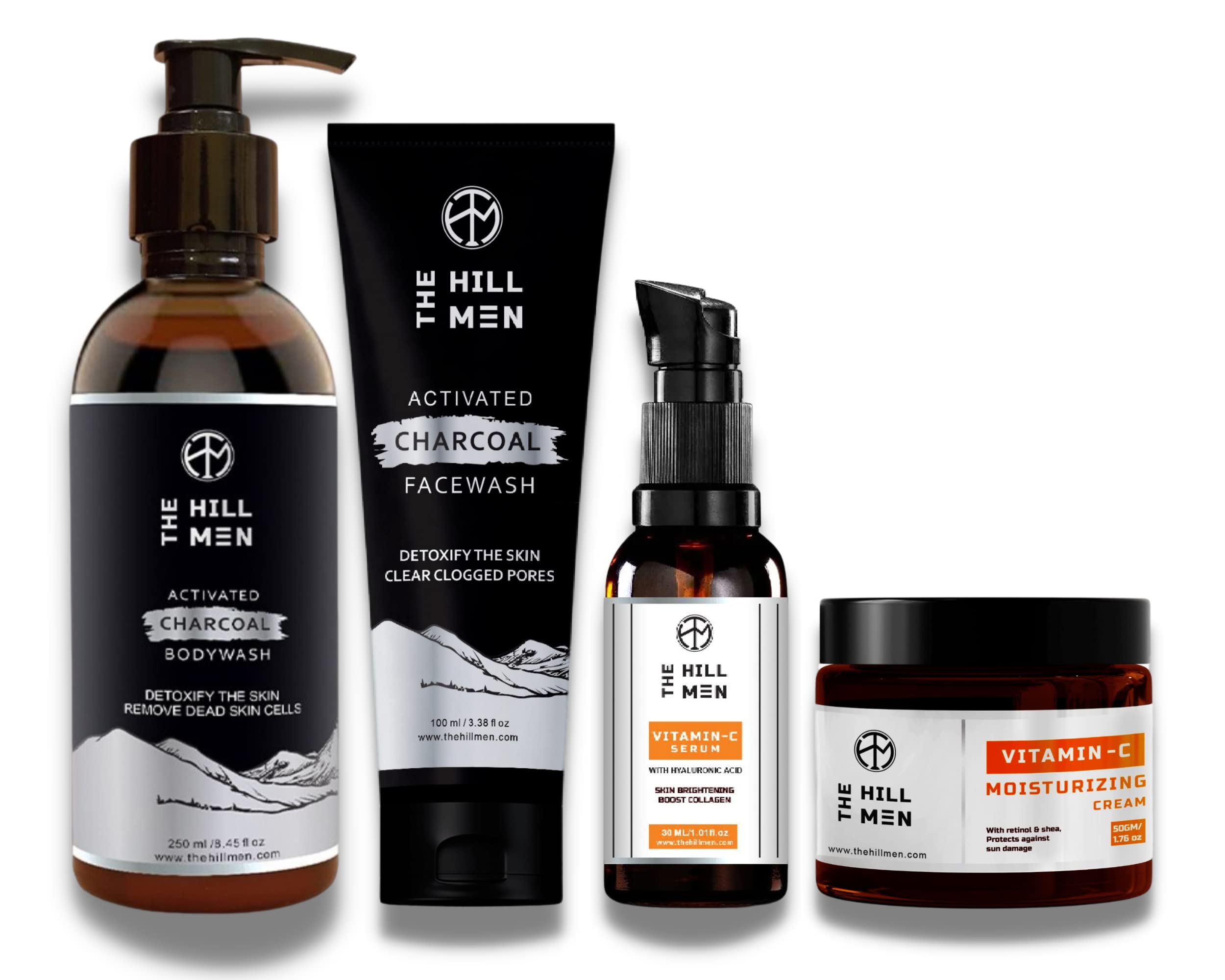 The Hill Men - Activated Charcoal Bodywash, Activated Charcoal Facewash, Vitamin - C Serum Vitamin - c Moisturizer Cream | 430 Ml (4 Items In The Set) Chemical Free & Alcohol Free-image-13