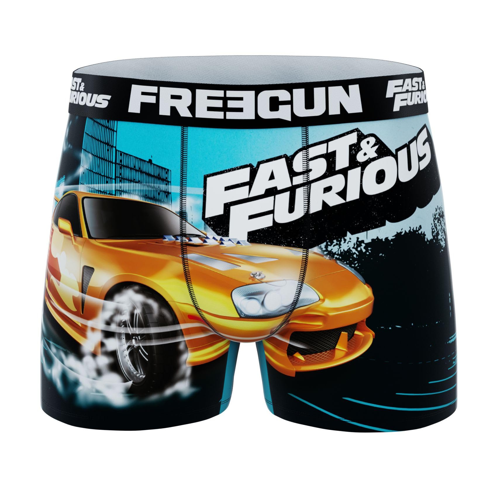 FREEGUN - Calzoncillos para hombre, diseño rápido y furioso, original y suave (juego de 4)