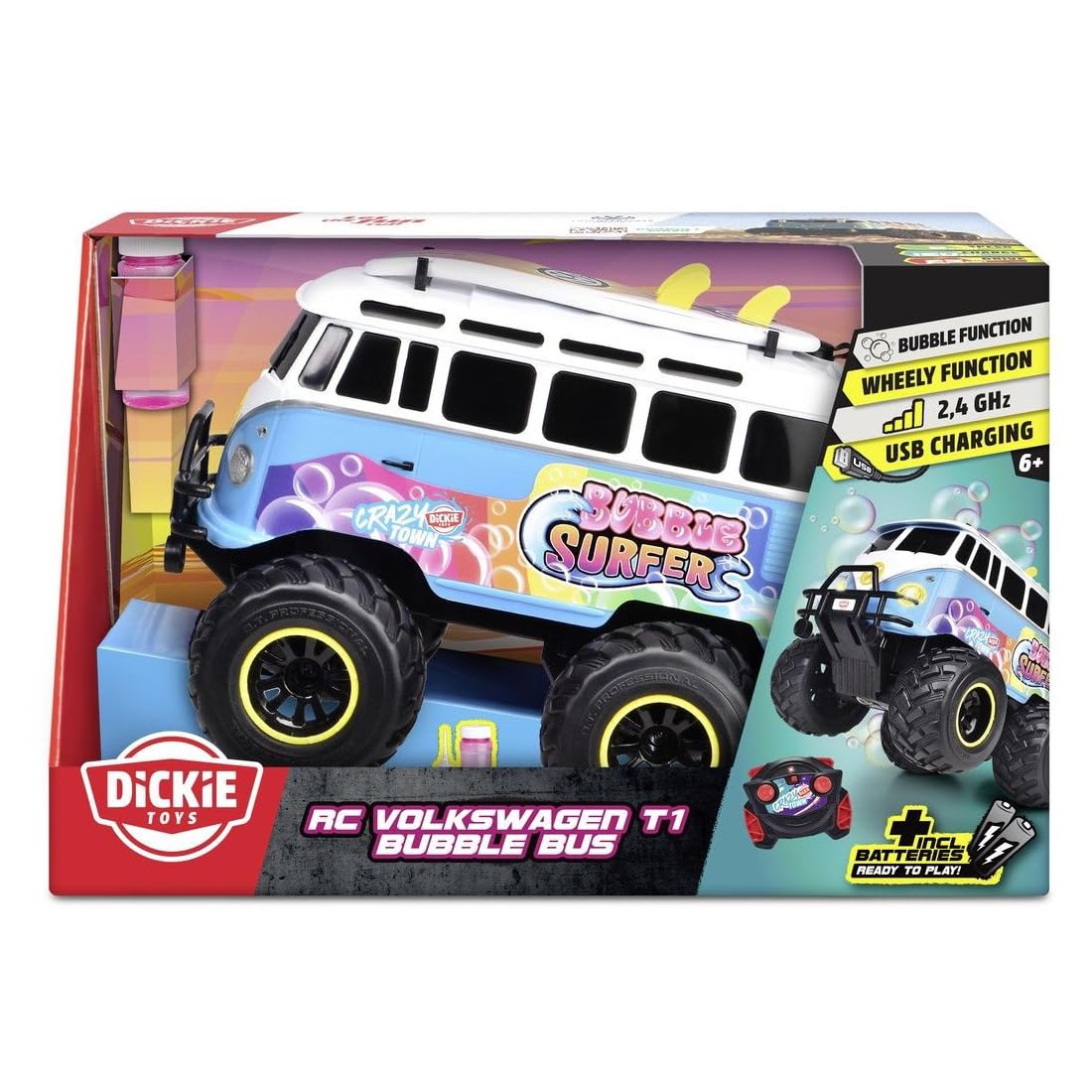 Dickie Toys 201106014 RC Volkswagen T1 Bubble Bus, 30 cm