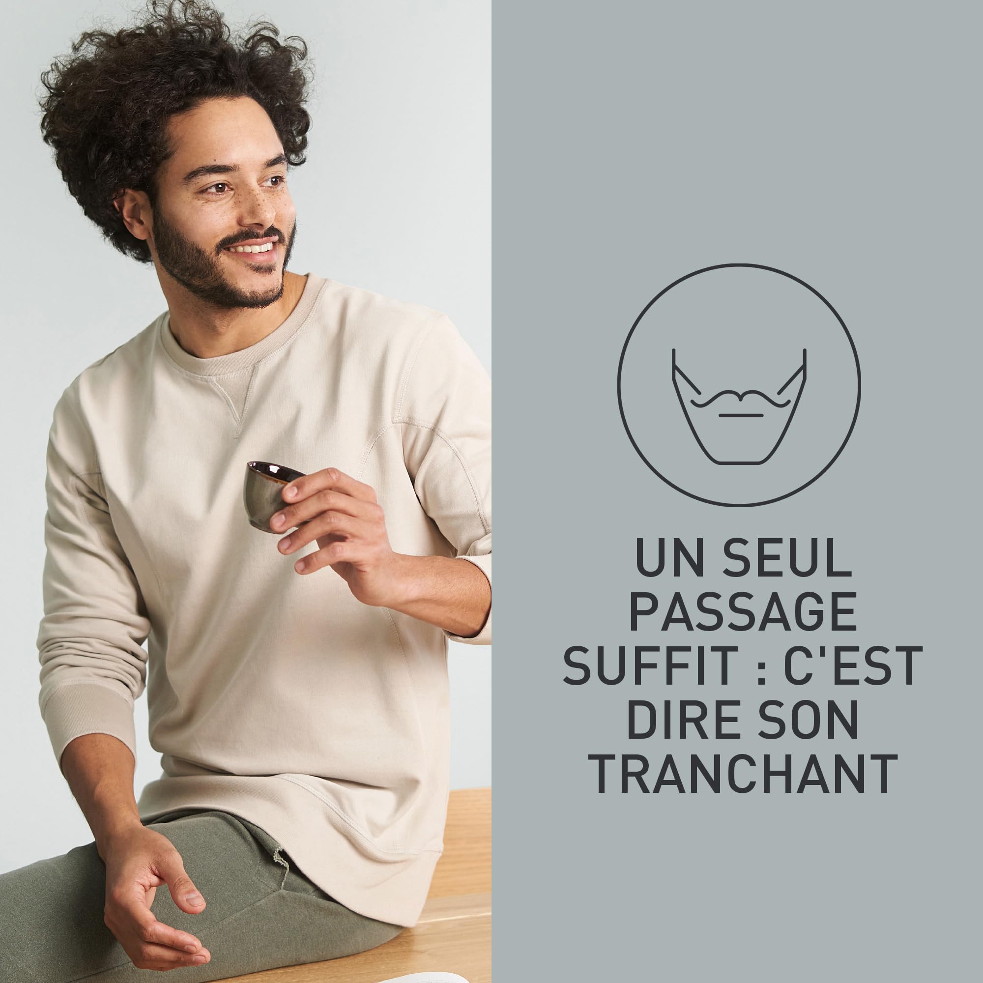 Panasonic ER-SB40-K803 Tondeuse à Barbe pour Hommes, Portable Sans Fil Étanche, 20 Réglages de Longueur, Lames Supérieures, Peigne, Fonctionnement Avec ou Sans Fil, Indicateur de Batterie LED, Noir