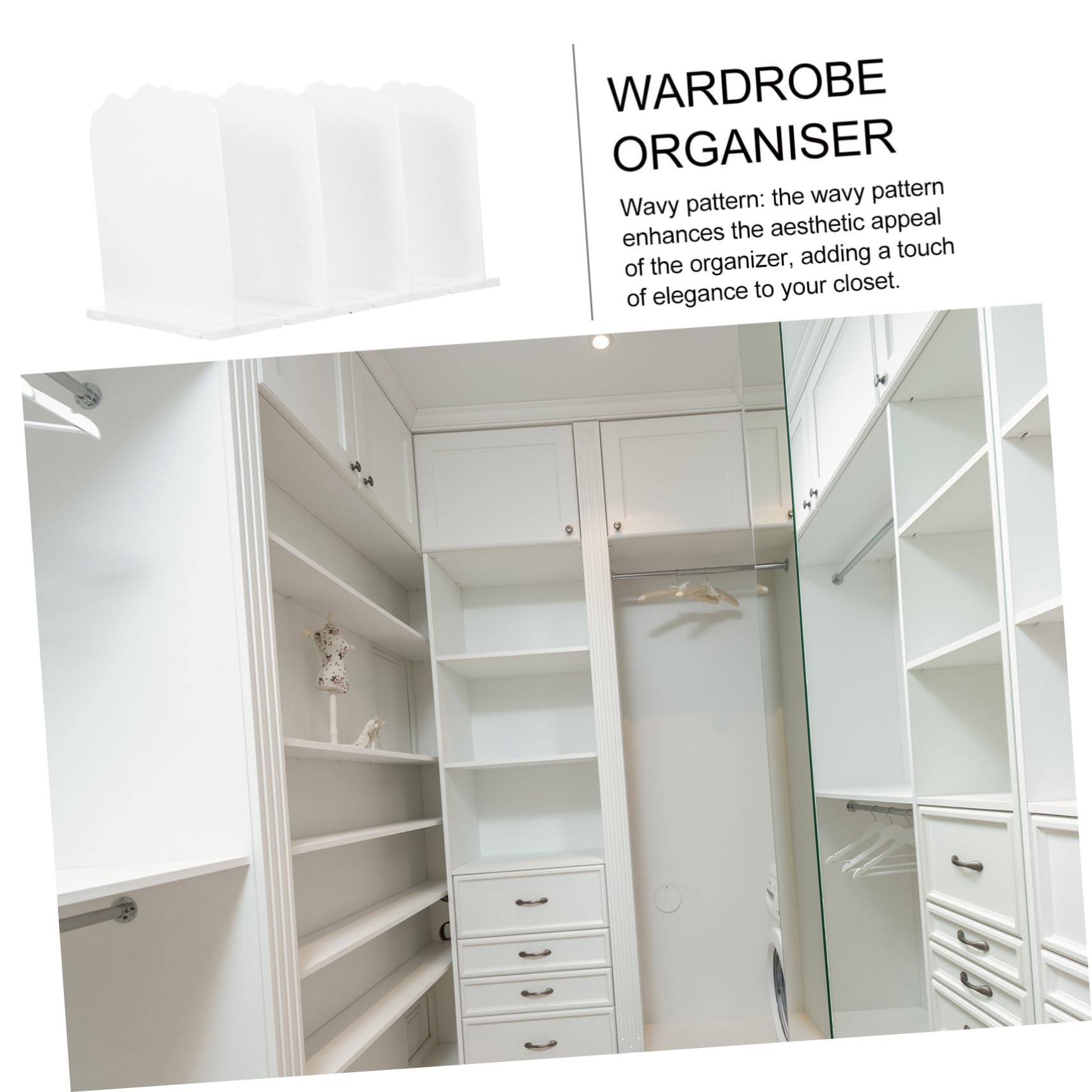 Healifty 2 Piezas Organizador de Bolsos Ajustable Divisores Forma de Onda Estante para Almacenamiento Multiusos para Closet y Oficina Espacio y Mantiene el