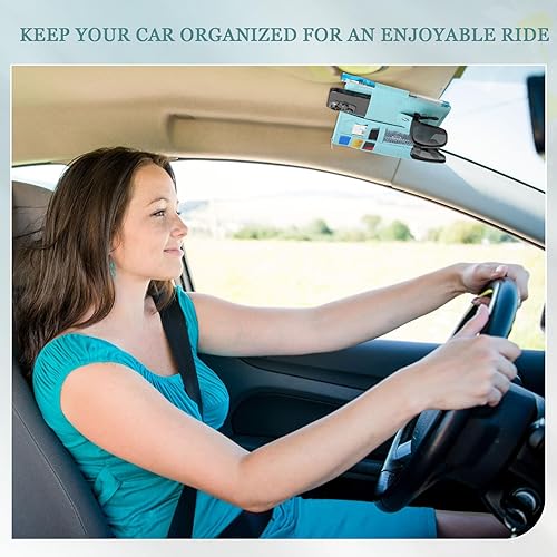 Miniatura 3 de 2 Packs Car Sun Visor Organizer, Sunglasses Holders for Car Sun Visor PU Auto Interior Accessories Storage Travel Document Holder with Multi Pocket