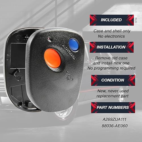 Miniatura 4 de Funda y almohadilla para mando a distancia de entrada sin llave para Subaru 2003-2006 Baja  Forester 2001-2004  Impreza 2000-2004  Legacy 1999-2004