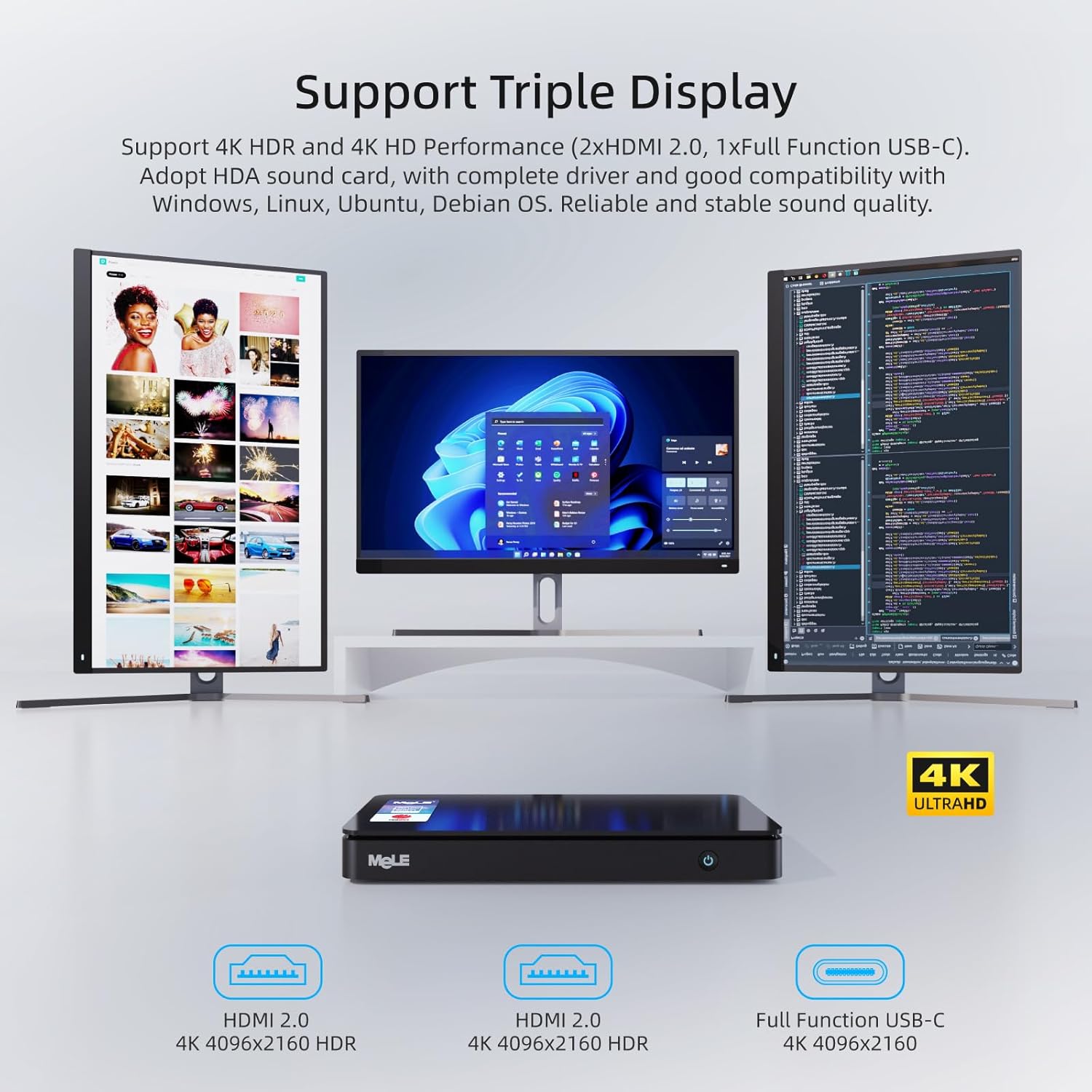 MeLE Overclock4C N300 Mini PC (up to 3.8GHz 8C/8T) 16GB DDR4 512GB Micro Desktop Computer, 4K Triple Display, All-in-one USB-C, USB3.2/WiFi/BT/Ethernet on Business Home Office - Image 9