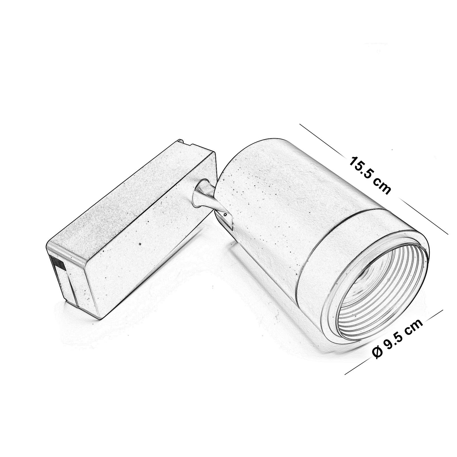 Foco Track riel LED bifásico 30 W zoom CCT luz de 2700 K a 6500 K 230 V tienda