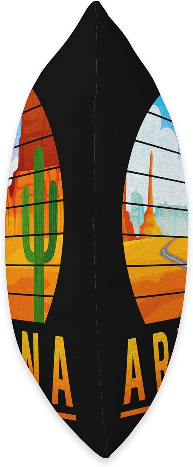 Love The State of Arizona Desert Road and Saguaro Cactus Throw Pillow