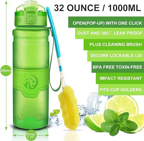 Miniatura 109 de Botella de agua deportiva Zorri, 13.5, 17, 23.6 onzas, sin BPA, a prueba de fugas, ligera, para exteriores, campamento, ciclismo, fitness, gimnasio