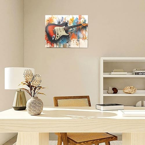 Miniatura 6 de Arte de pared de guitarra, decoración de pared de guitarra, imágenes musicales, graffti, instrumentos musicales, impresiones en lienzo, pintura,