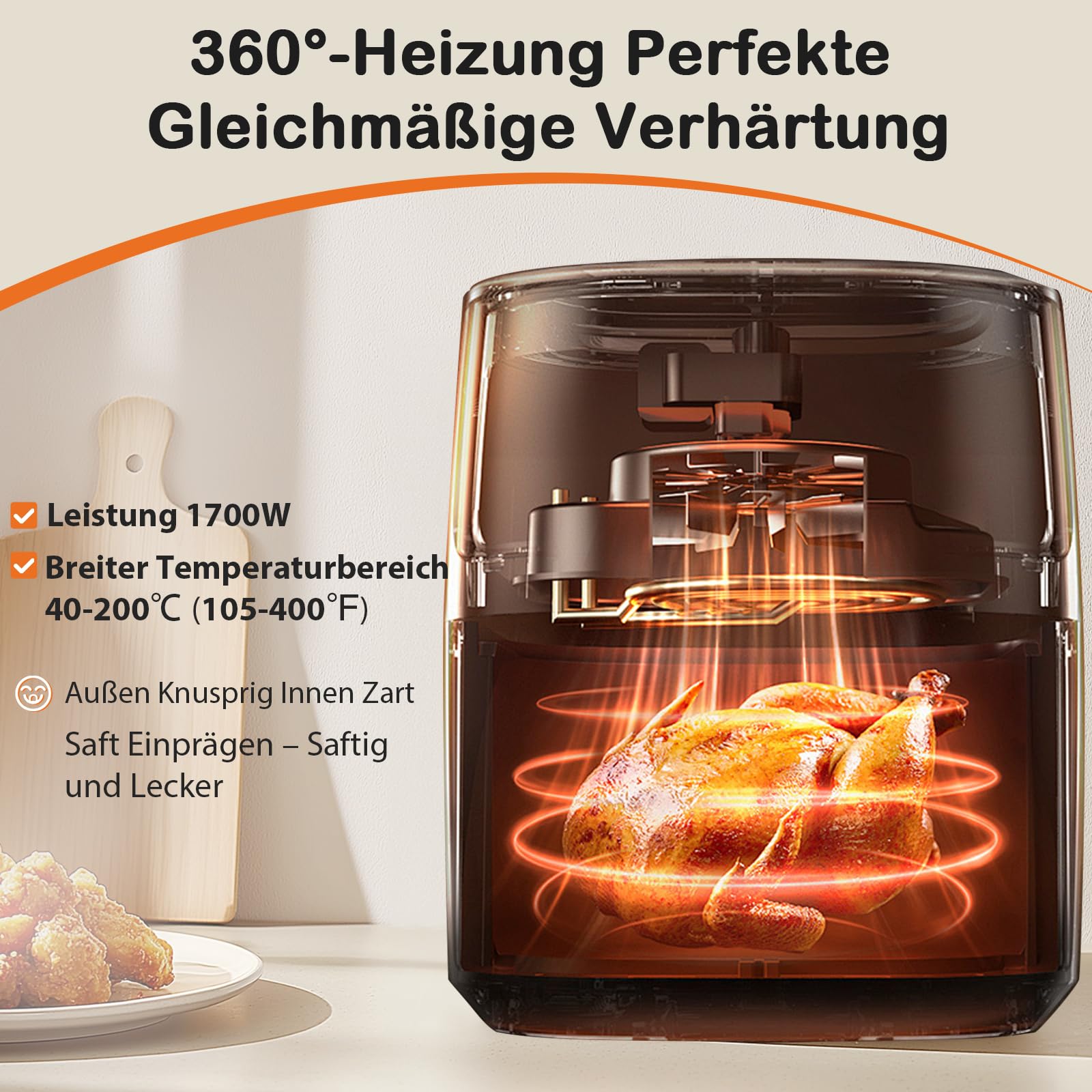 Sweetcrispy Freidora de aire caliente, 6 litros, con ventana de visualización, funciones 12 en 1 y pantalla táctil, freidora de aire, cocina saludable sin grasa, cesta antiadherente, cestas aptas para