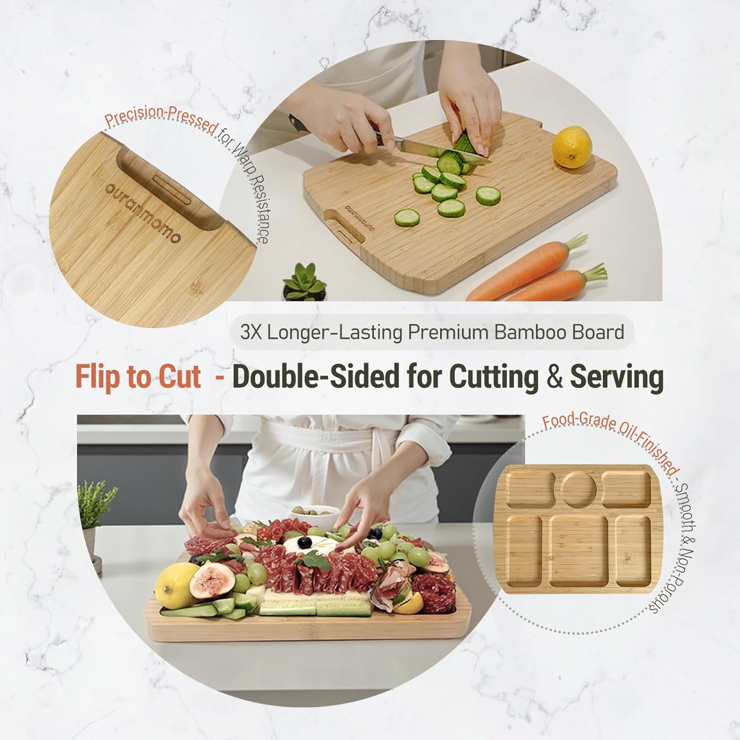 Large Portable Charcuterie Board with Tall Lid, Spill-Proof Covered Bamboo Cheese Tray for Travel, 6 Compartments 4 Knives, 2-in-1 Flip-to-Cut, Ideal Gift for Women – Valentine, Birthday, Housewarming - Image 5