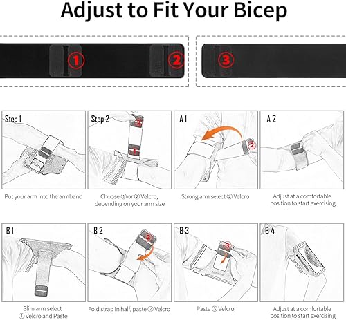 Miniatura 7 de Brazalete para correr con bolsa para auriculares, brazalete para teléfono celular para iPhone 16 15 Pro 14 Plus 13 11 XR XS, Galaxy S24S10