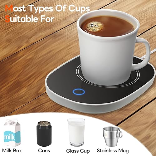Miniatura 3 de Calentador de taza de café para escritorio, calentador de taza de café para escritorio con apagado automático, juego de calentador de regalos de