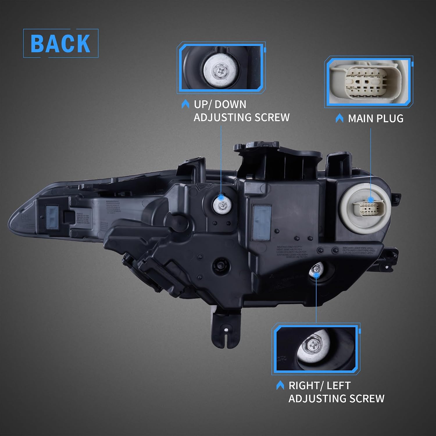 VLAND LED Headlights Compatible with 2019-2024 Chevy Camaro SS/1SS/2SS w/Dual Beam Projector Front Lamp Assembly Sold as Pair