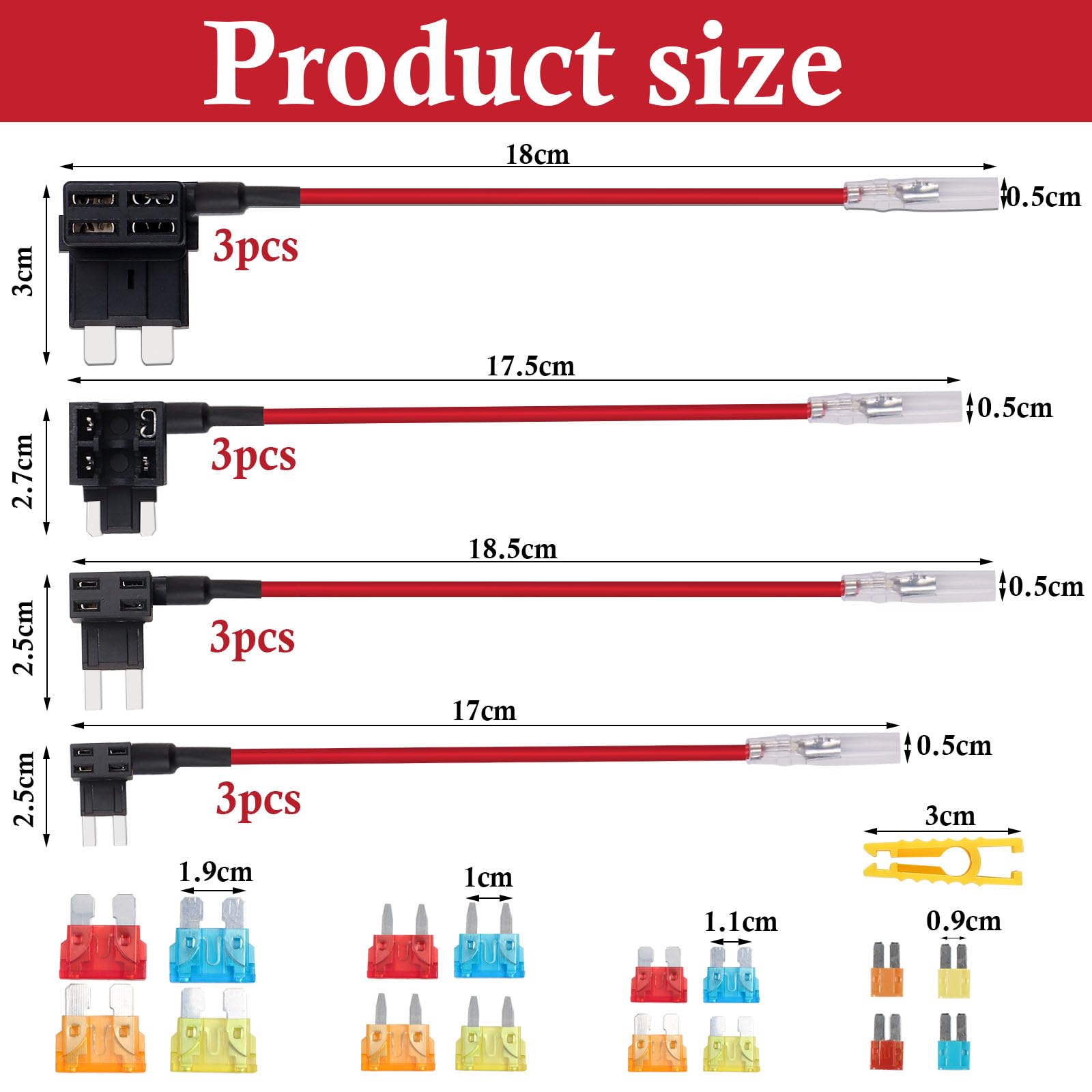 5 Pezzi Add-a-Circuit | Spina Preleva Corrente Fusibili Auto | Distributore 20A | Kit Fusibile