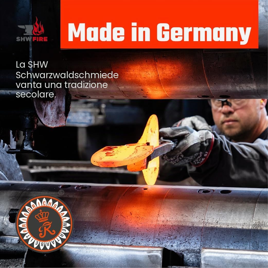SHW-FIRE | Maxi Spazzaneve 62 cm, robusta vasca in lamiera d'acciaio con manico ergonomico, vasca zincata ideale per grandi superfici, grande pala robusta per neve | Fabbricato in Germania