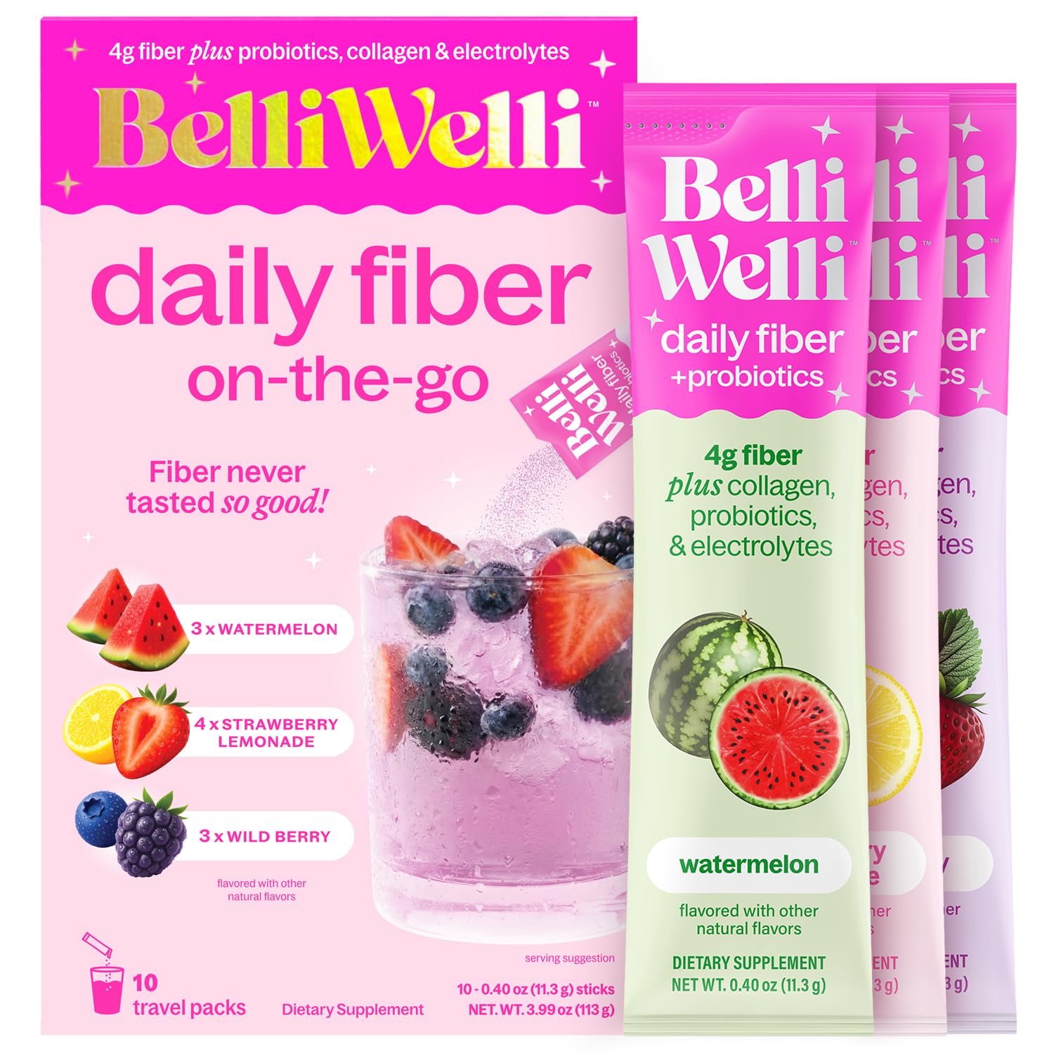 Belli Welli Daily Fiber Supplement Packets