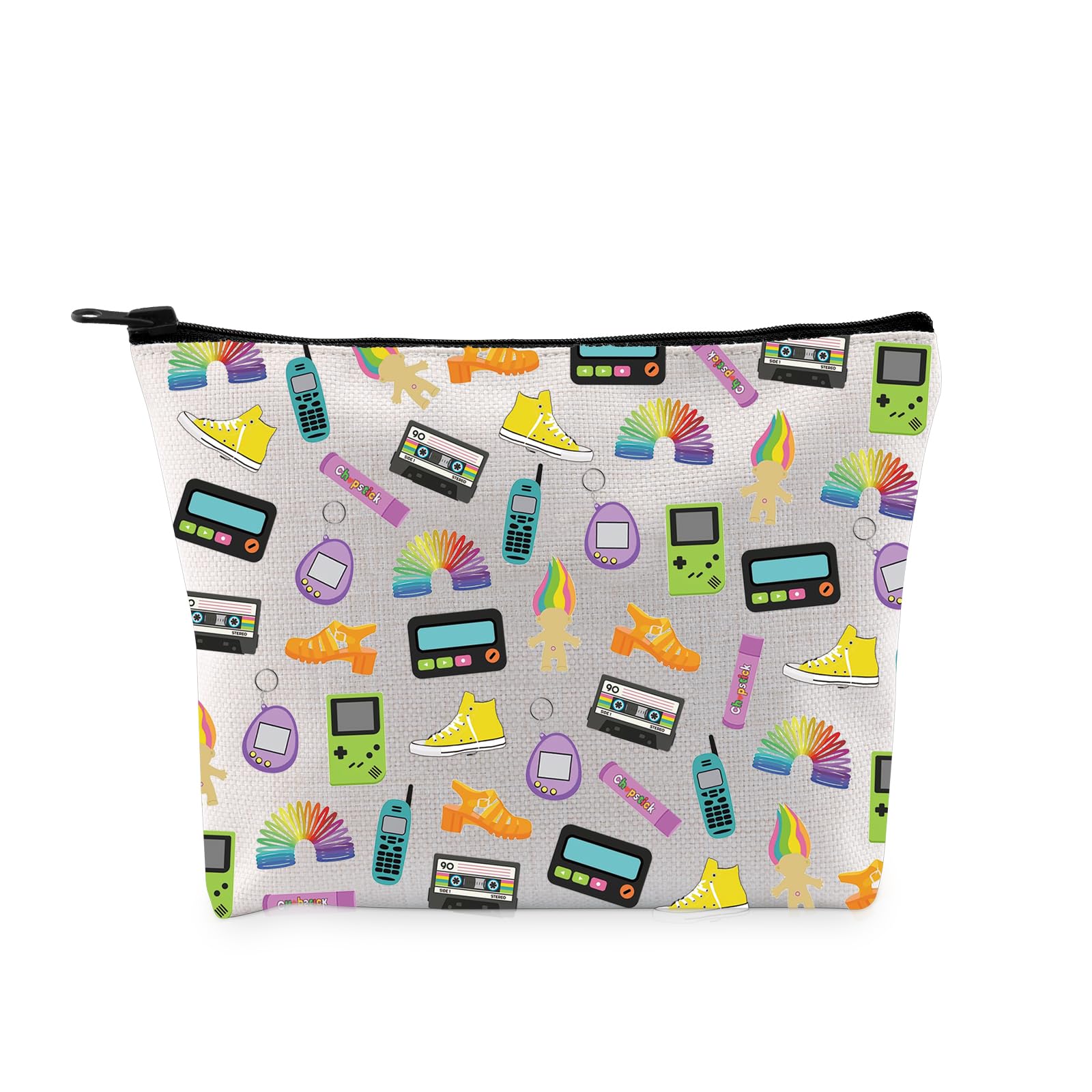 G2TUP Retro 90’s Inspired Gift 90's Party Makeup Bag Retro 90s Themed Cosmetic Bag Kidcore Lover Gift Kidcore merch (90's Party MB)