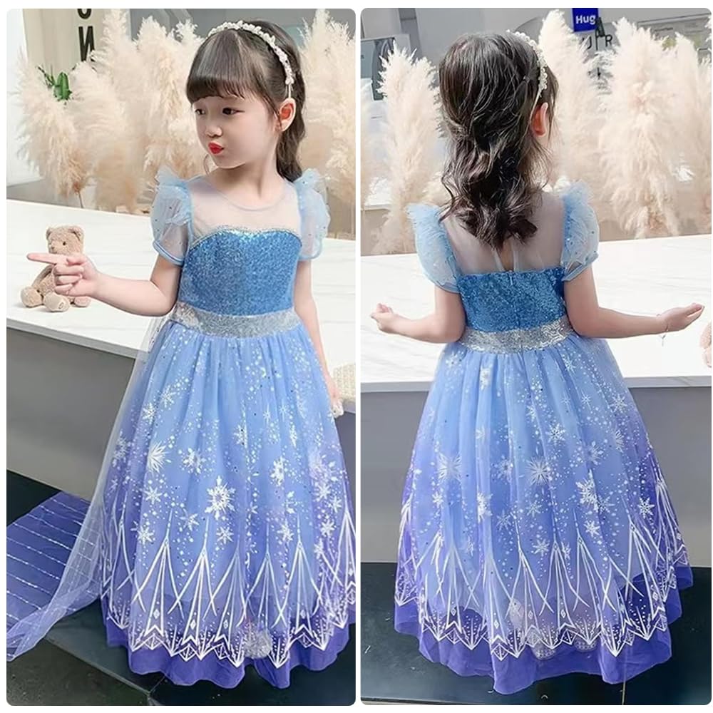 [KOCEKID] プリンセス ドレス 子供 お姫様 ドレス ハロウィン コスプレ 子供 女の子 キッズコスチューム 誕生日ギフト パーティー 七五三 撮影 クリスマスサプライズ 小物付き - 4