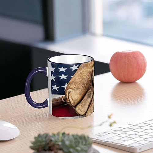 Miniatura 6 de vintage baseball glove american flag Coffee Mug Coffee Cups Ceramic with Handle,Tea Cups Mug tazas para cafe Drinking Cups Gifts for Women